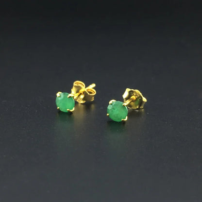 Real Natural Emerald Earrings Sterling 925 Silver Elegant Fine Jewelry For Women Lady Party Wedding Gift with Box