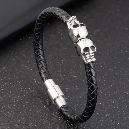 Men Jewelry Black Braided Leather Bracelets