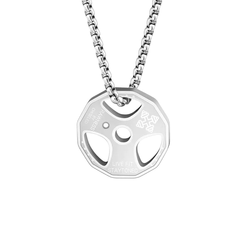 Men's Trendy Titanium Steel Dumbbell Pendant Necklace