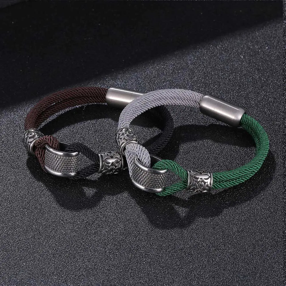 Titanium Steel Milanese Rope Beads Stainless Steel Bracelet
