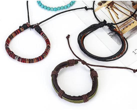 Vintage Cowhide Men's Bracelet and Wristband Collection