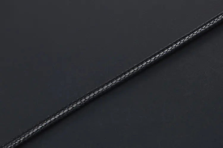 Men's Minimalist Black Woven Linen Wax Rope Necklace