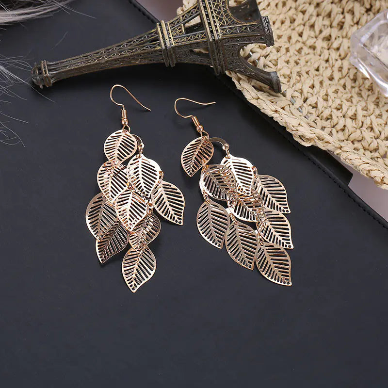 Hollow Leaf Earrings - Leaf Drop Earrings Design