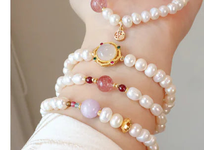 Natural Agate Handmade Pearl Women's Bracelet