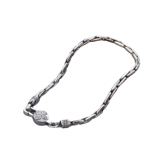 S925 Silver Textured Bamboo Men's Bracelet (3.5mm)
