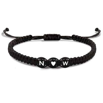 Letter Charm N&W Adjustable Bracelets for Women