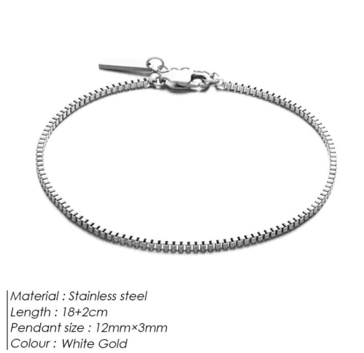 Men's Modern Sleek Minimalist Steel Chain Bracelet