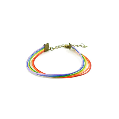 Rainbow Hand Bracelet with Six Color Wax Rope