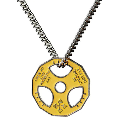 Men's Dumbbell and Steering Wheel Pendant Necklace