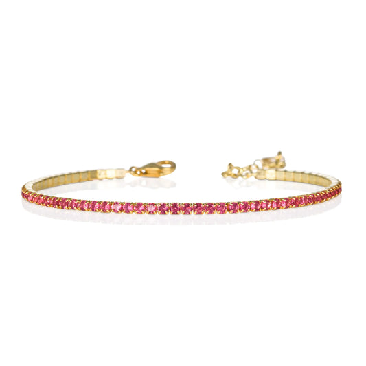 Gold Plated Red Pink Tennis Bracelets