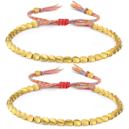 2 Pieces Tibetan Copper Bead Bracelet for Women's