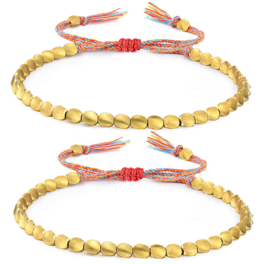 2 Pieces Tibetan Copper Bead Bracelet for Women's