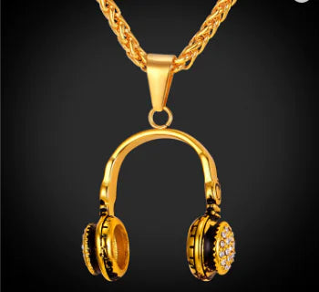 Men's 316L Stainless Steel Headphone Necklace