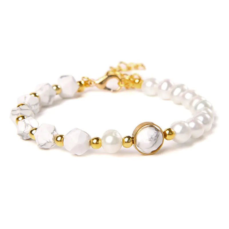 Natural Agate Handmade Pearl Women's Bracelet