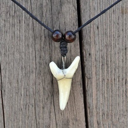 Men's Shark Tooth Pendant Necklace - Vintage Tribal Design