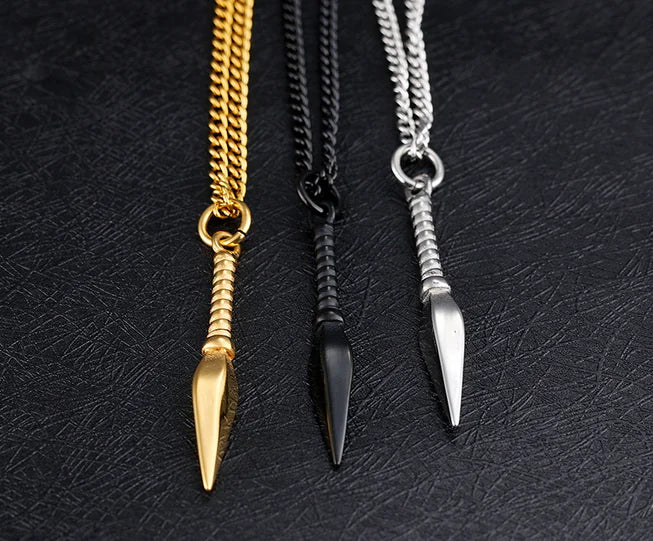 Men's Arrowhead Chain Link Pendant Necklace