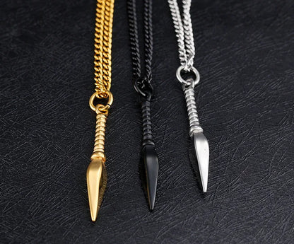 Men's Arrowhead Chain Link Pendant Necklace