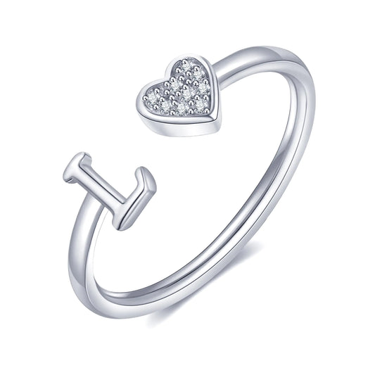 WFYOU Heart Initial Ring for Women