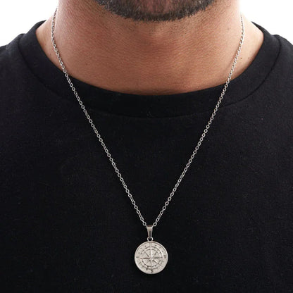 Men's Compass Pendant Necklace