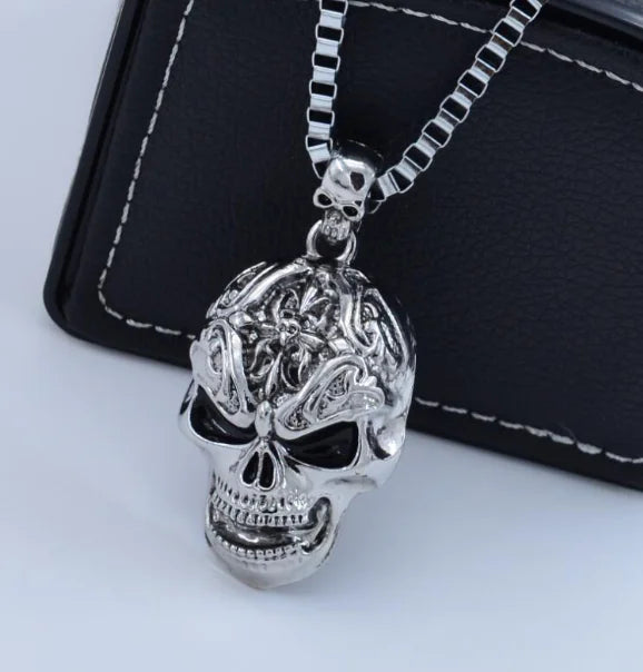 Men's Skull Pendant Necklace with Charm
