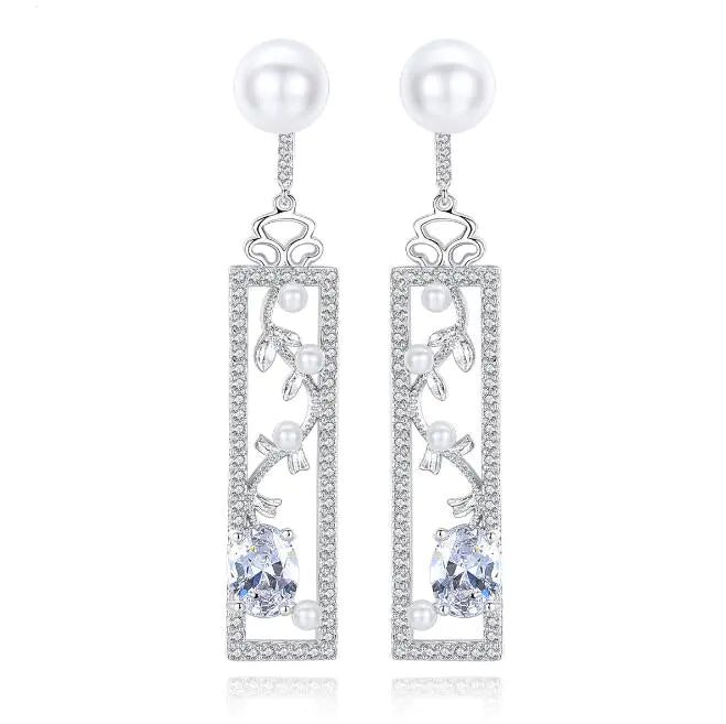 Pearl Earrings, Opal Earrings, Creative Long Earrings