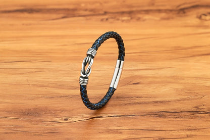 Leather Stainless Steel Irregular Bracelet
