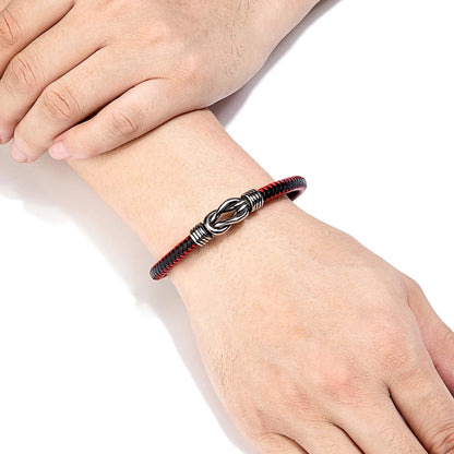 Leather Stainless Steel Irregular Bracelet
