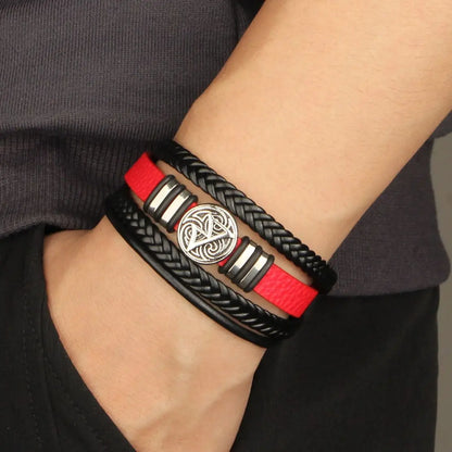Fashion Trendy Men Leather Bracelets