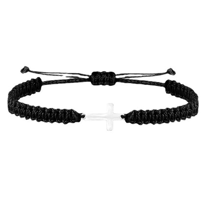 Creative Steel Cross Hand-woven Adjustable Bracelet