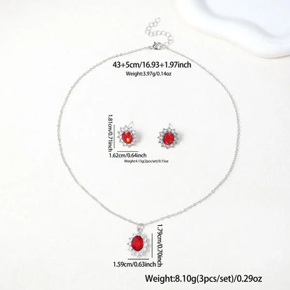 Luxury Women Zircon Necklace & Earrings Jewelry Set