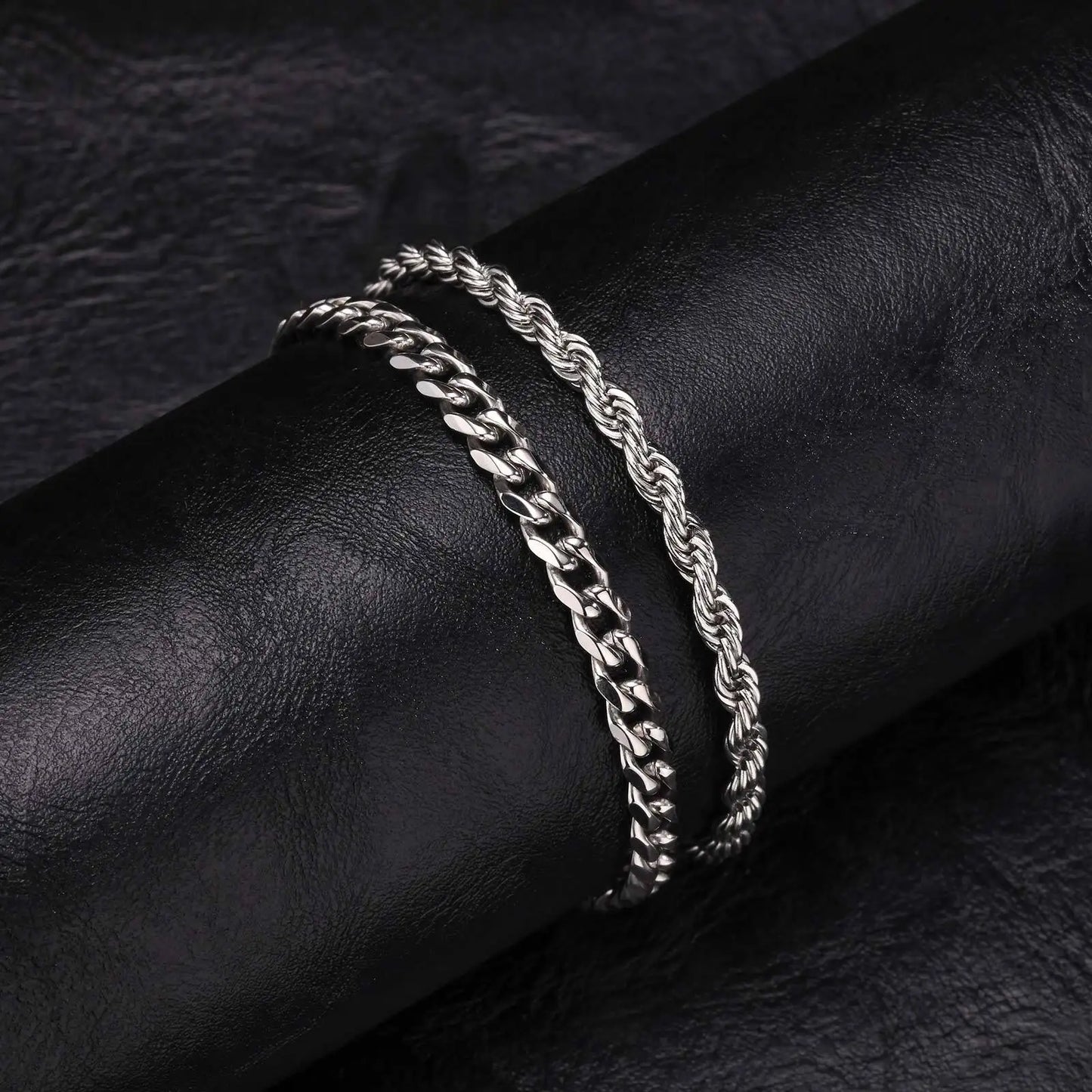 2pcs Men's Chain Bracelets,