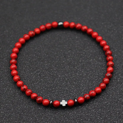 Simple Cross Beaded Bracelet