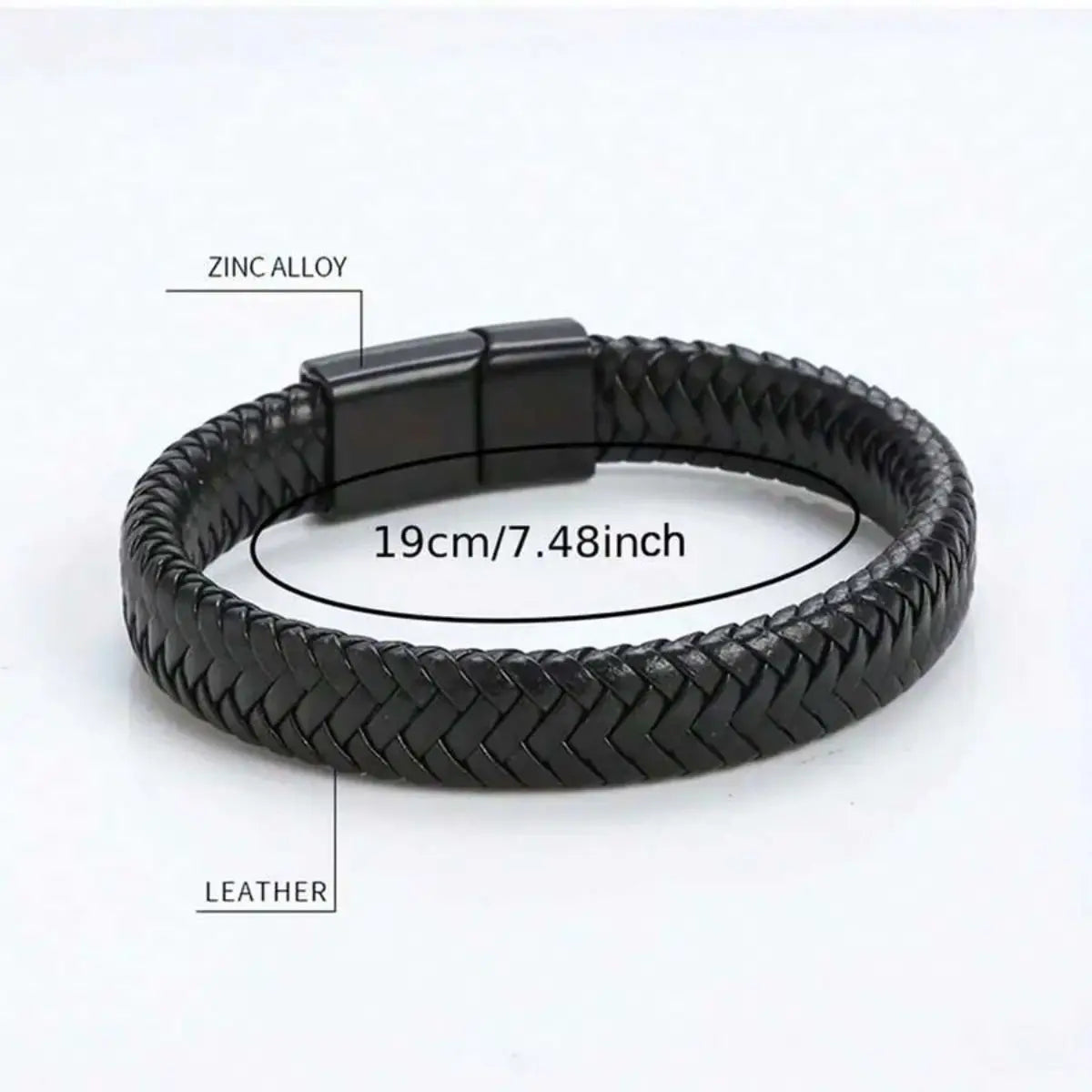 Black PU Leather Magnetic Bracelet