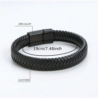 Black PU Leather Magnetic Bracelet