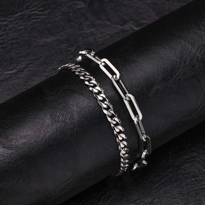 2pcs Men's Chain Bracelets,