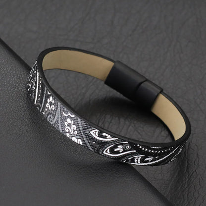 Bangle Detachable Magnet Buckle Leather Bracelet