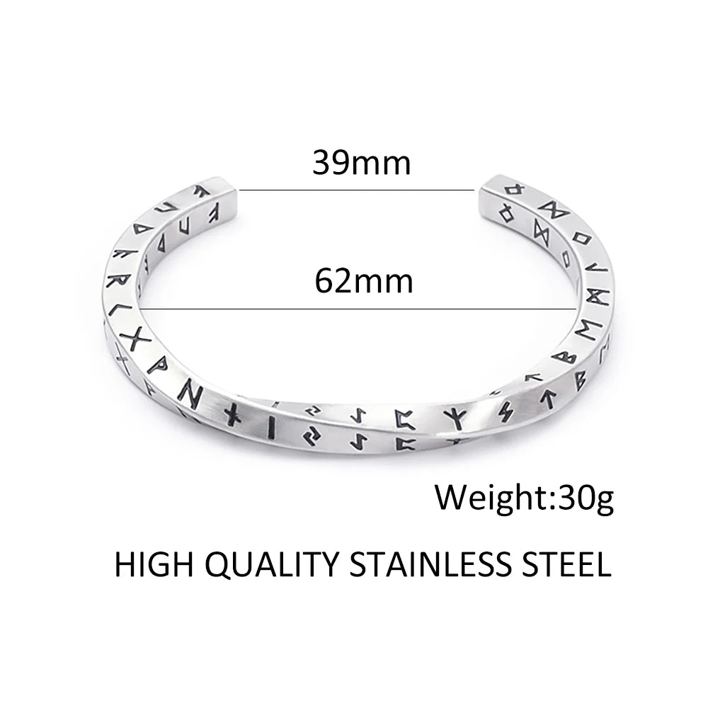 New Vintage 316L Stainless Steel Mobius Bangles