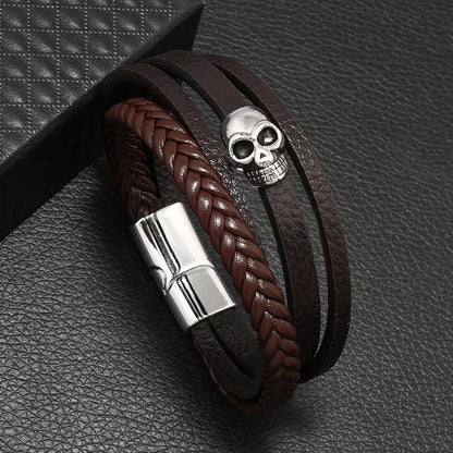 Fashion Trendy Men Leather Bracelets