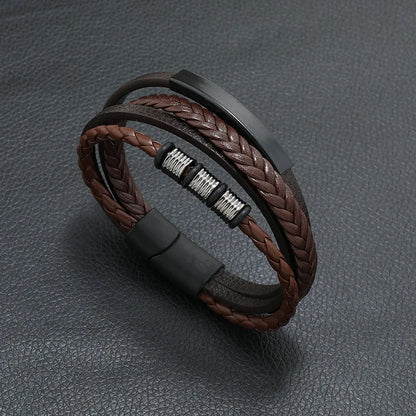 Fashion Trendy Men Leather Bracelets