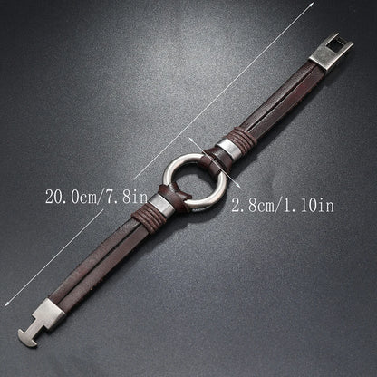 Handmade Genuine Leather Bracelet for Men and Women, Simple Bracelet