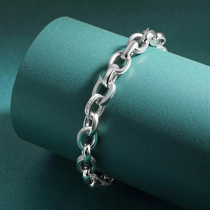 EWYA Full Moissanite Diamond Hook Link Chain Bracelet 1.2mm D Color For Woman Man S925 GRA Certified Couple Bracelets Bangle