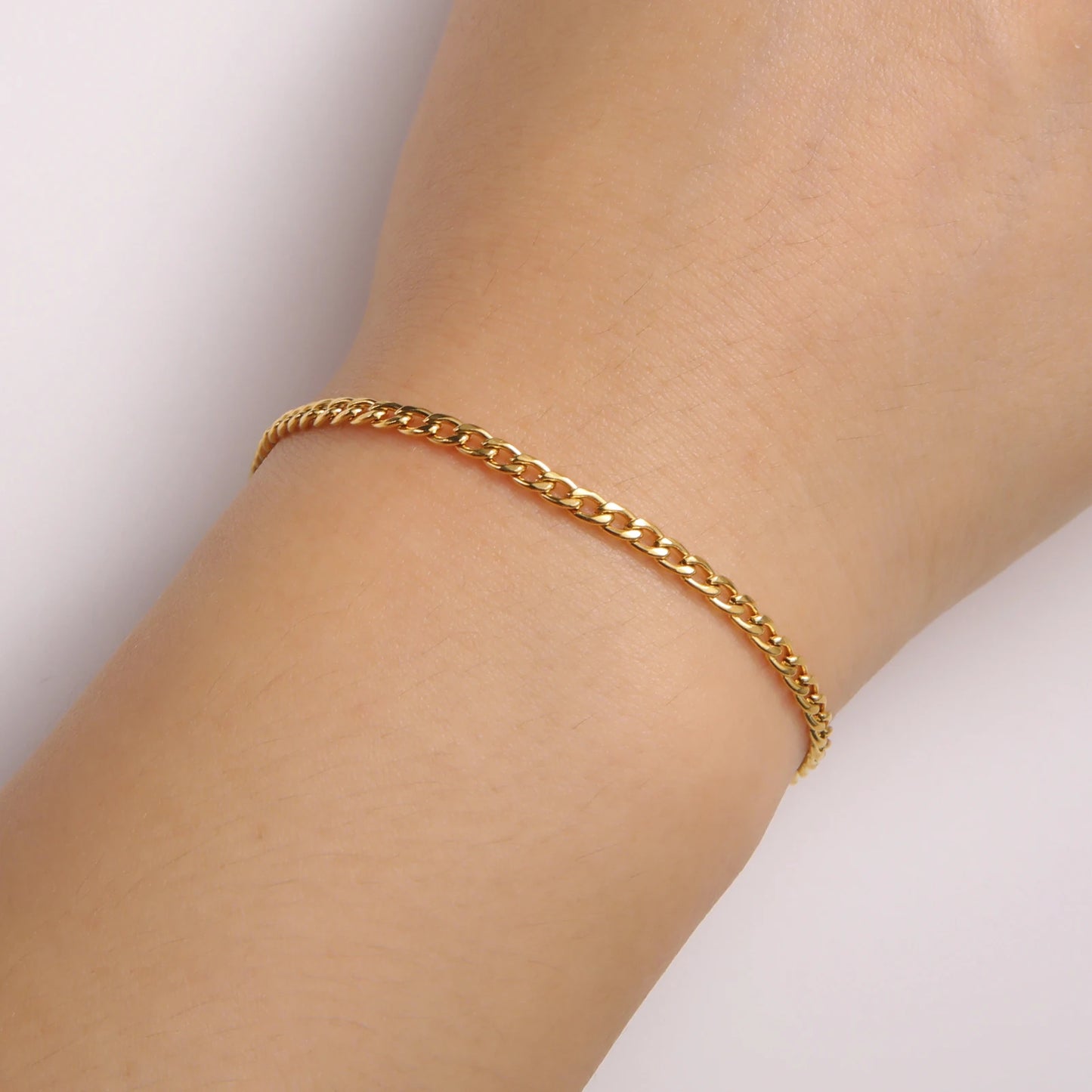 Skyrim 3-10mm Wide Men's Cuban Chain Bracelet Stainless Steel Men Women Minimalist Basic Figaro Chain Jewelry Gift Wholesale