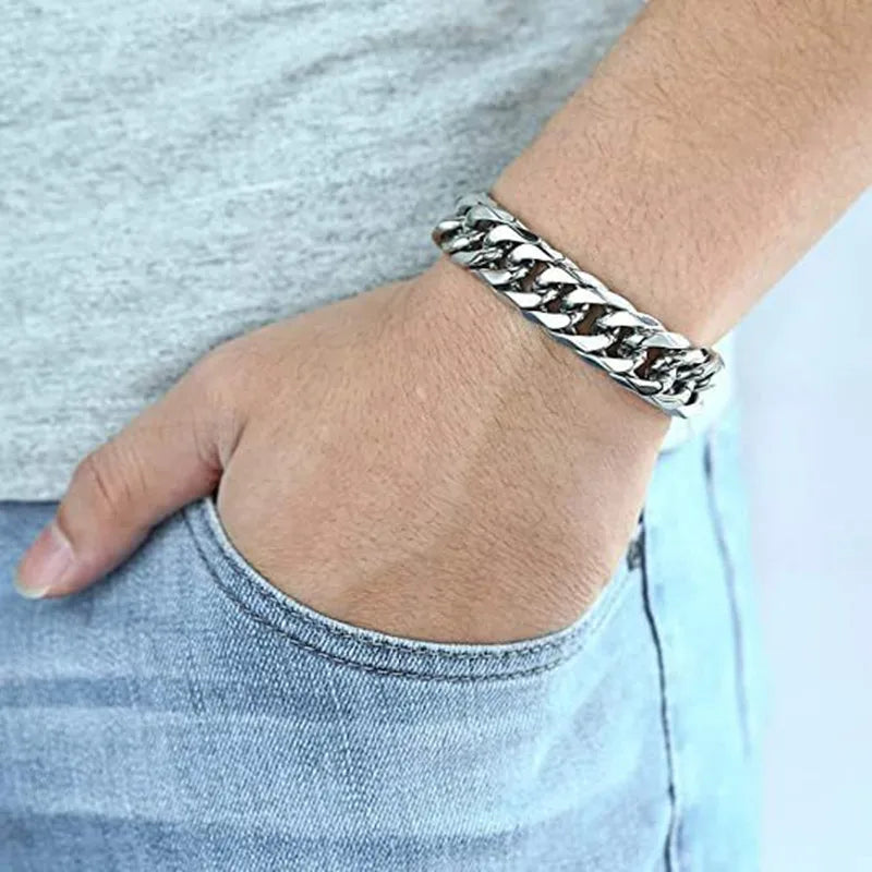 Thick Stainless Steel Cuba Link Bracelet