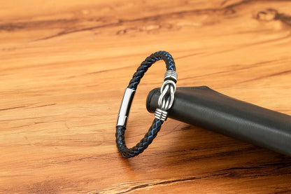 Leather Stainless Steel Irregular Bracelet