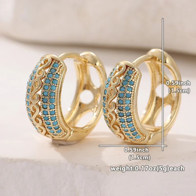 1 Pair of Elegant and Retro Hollowed-out Small Ring Earrings, Suitable for Daily Casual Wear and Banquets