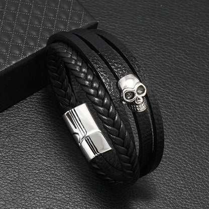 Fashion Trendy Men Leather Bracelets