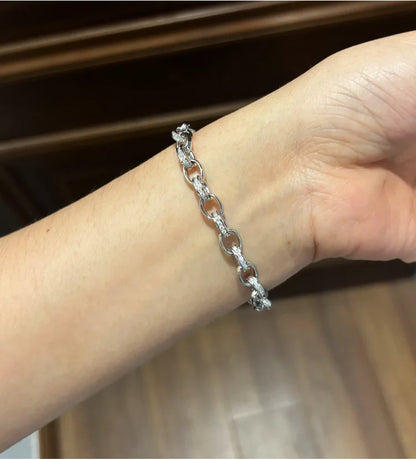 EWYA Full Moissanite Diamond Hook Link Chain Bracelet 1.2mm D Color For Woman Man S925 GRA Certified Couple Bracelets Bangle