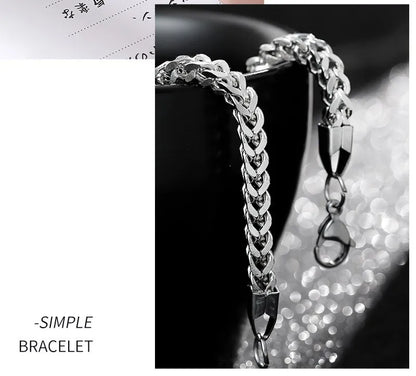 Starry Hip-Hop Stainless Steel Chain Men's Bracelet