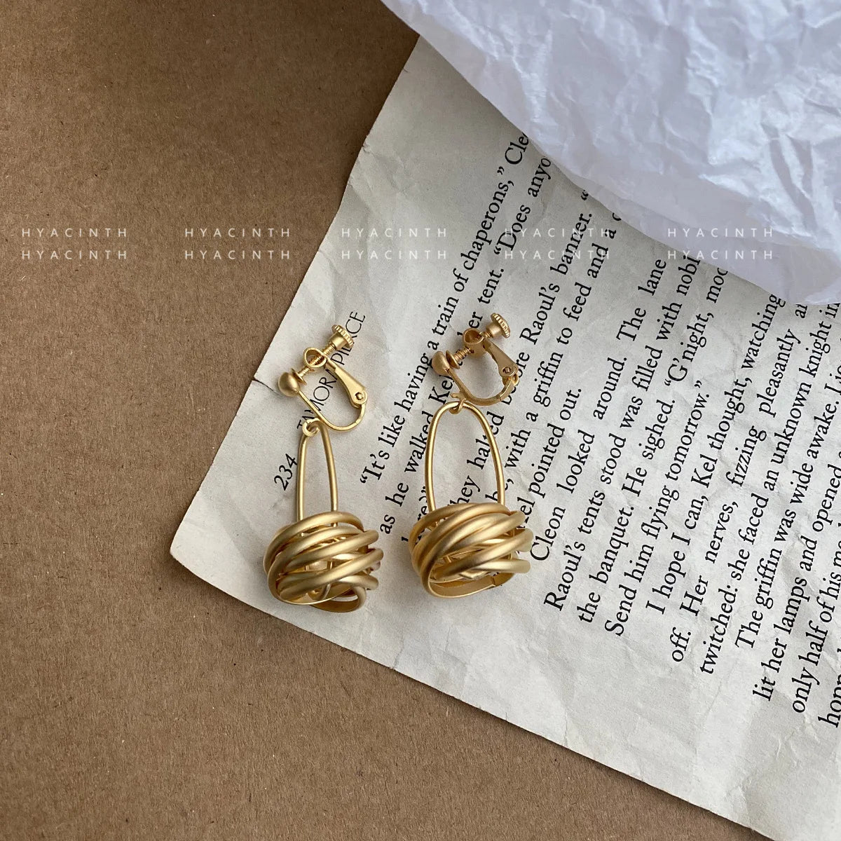 Earrings for Women Minimalistic  with Matte Circle Knots, Fashionable Metal Dangle Ear Jewelry  Hot Selling