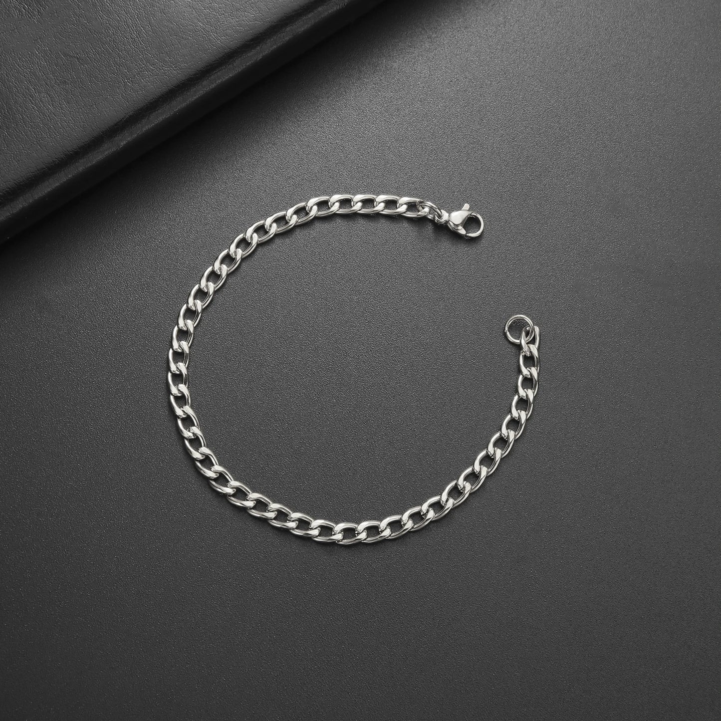 Skyrim 3-10mm Wide Men's Cuban Chain Bracelet Stainless Steel Men Women Minimalist Basic Figaro Chain Jewelry Gift Wholesale